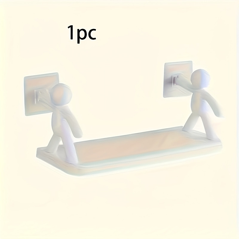 1pc Adhesive Wall-Mounted Shelf - No Drill Needed