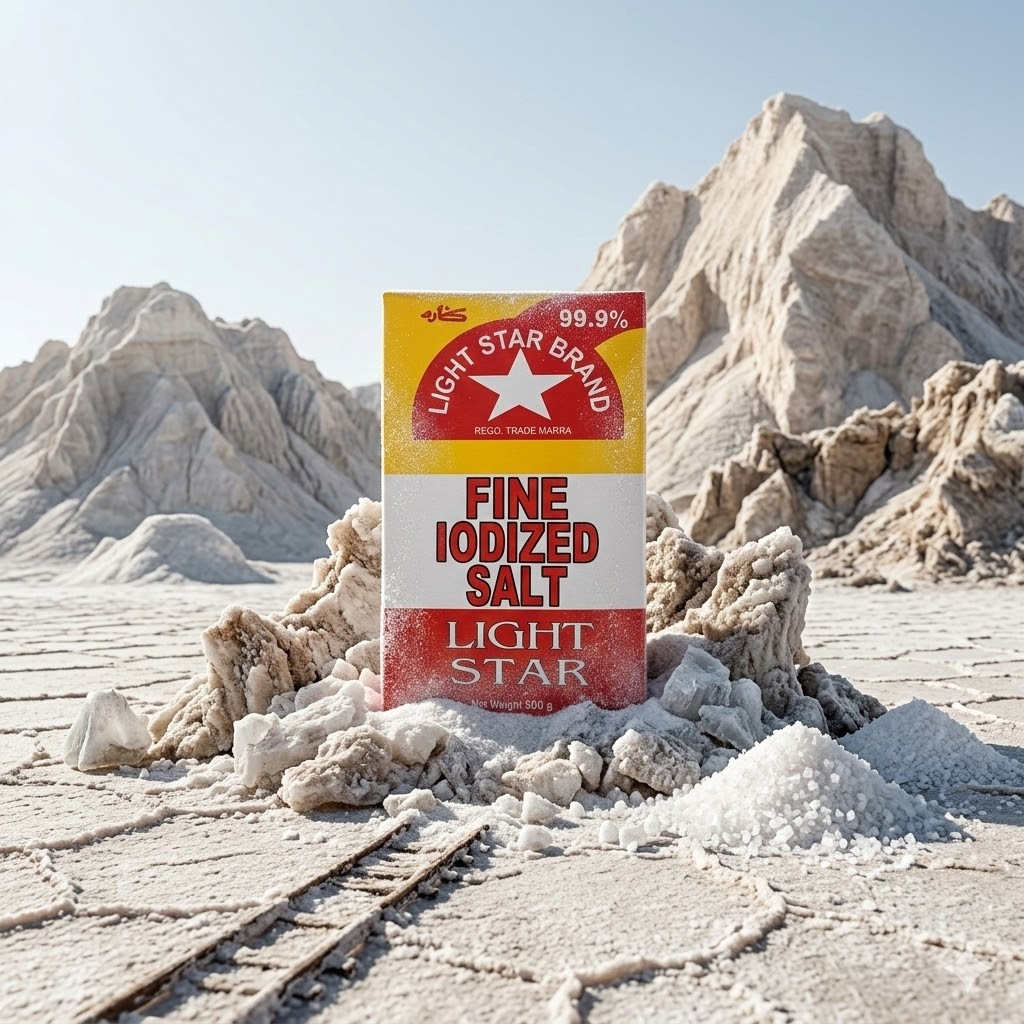 IODIZED FINE TABLE SALT LIGHT STAR BRAND 500G