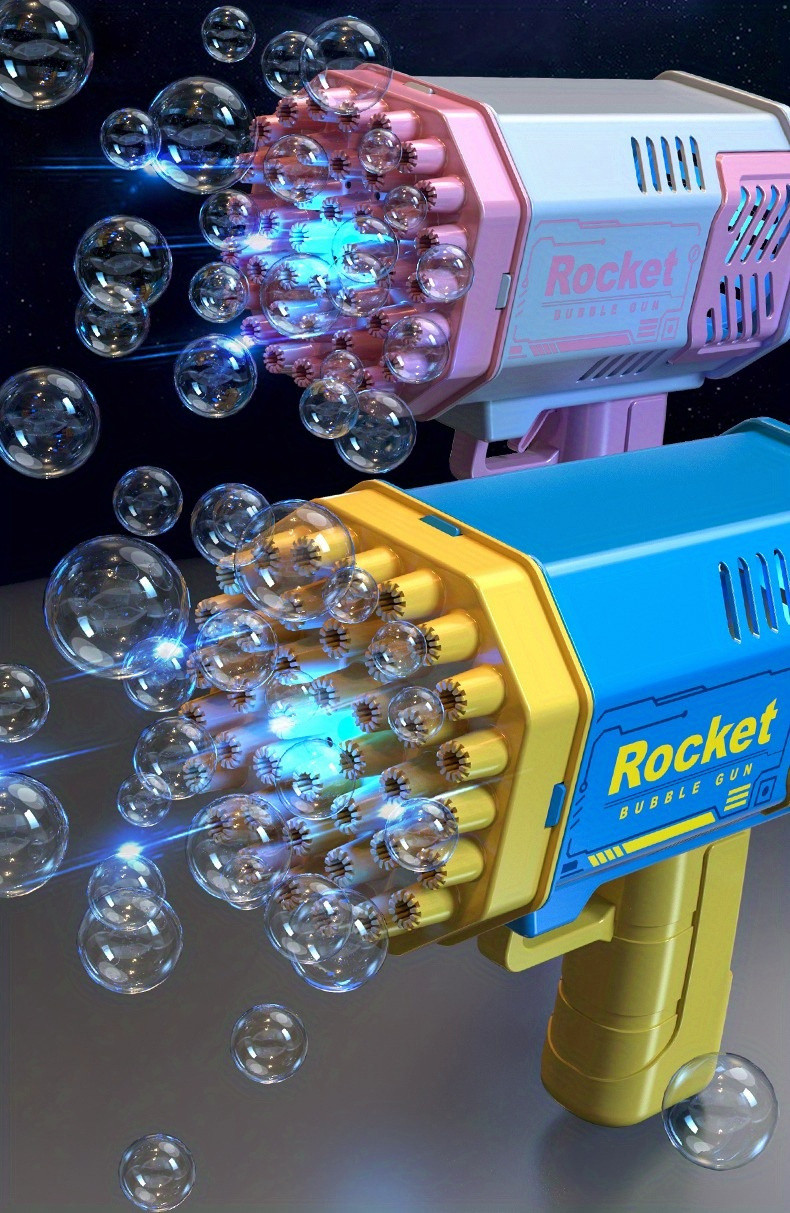 40-Hole Kids Bubble Blower Machine with LED Lights